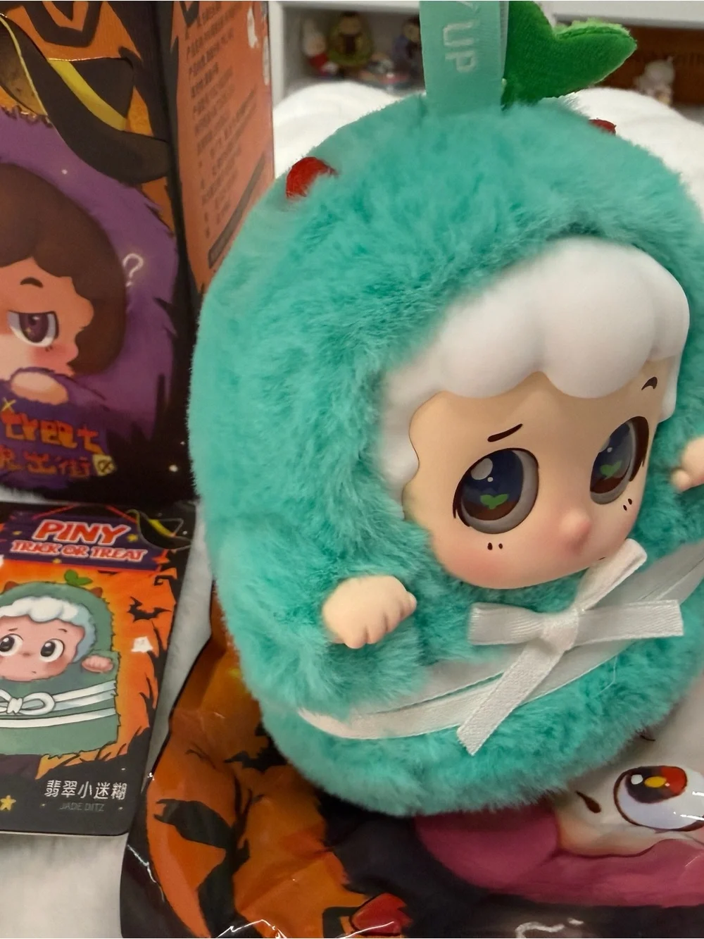 Plush Teal Baby Doll Plushie with Bow - Kids Toys